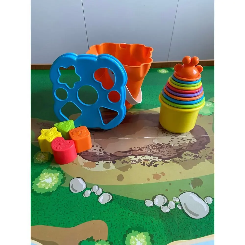 Stacking Cups with Pail and Shape Blocks